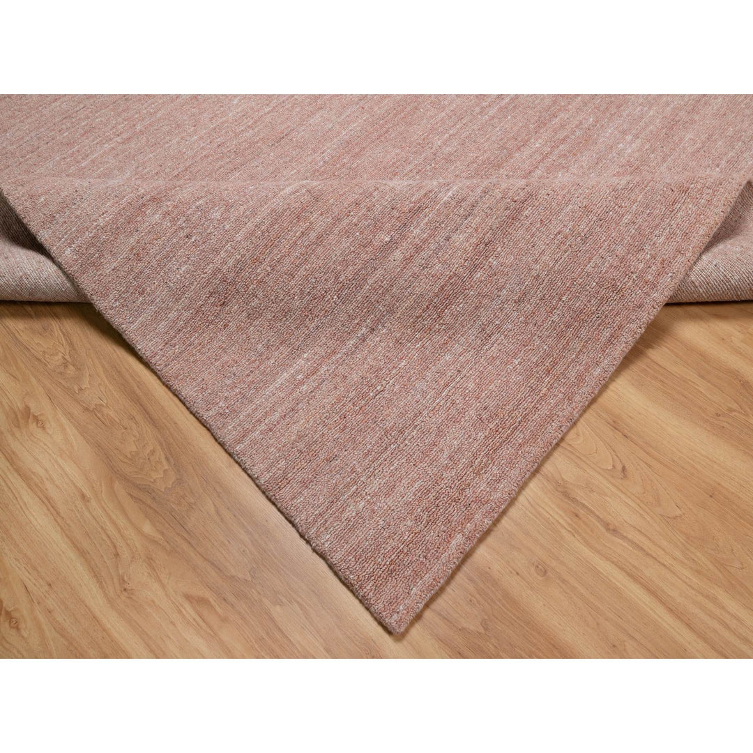 8'2" x 10'1" New Hand Loomed Pink Wool Rectangle Oriental Rug - MOA10291197