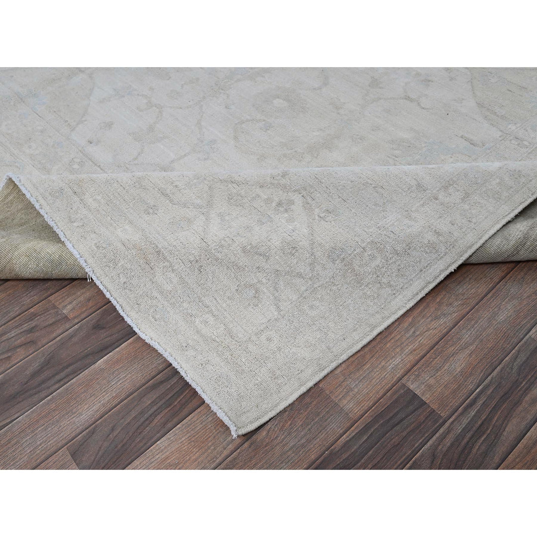10'2" x 13'9" New Hand Knotted Ivory Wool Rectangle Oriental Rug - MOA102911