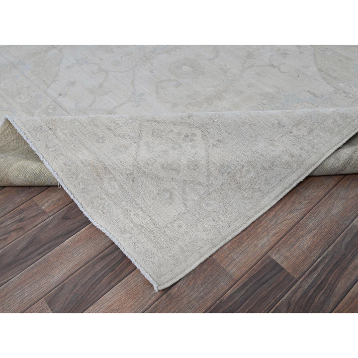 10'2" x 13'9" New Hand Knotted Ivory Wool Rectangle Oriental Rug - MOA102911