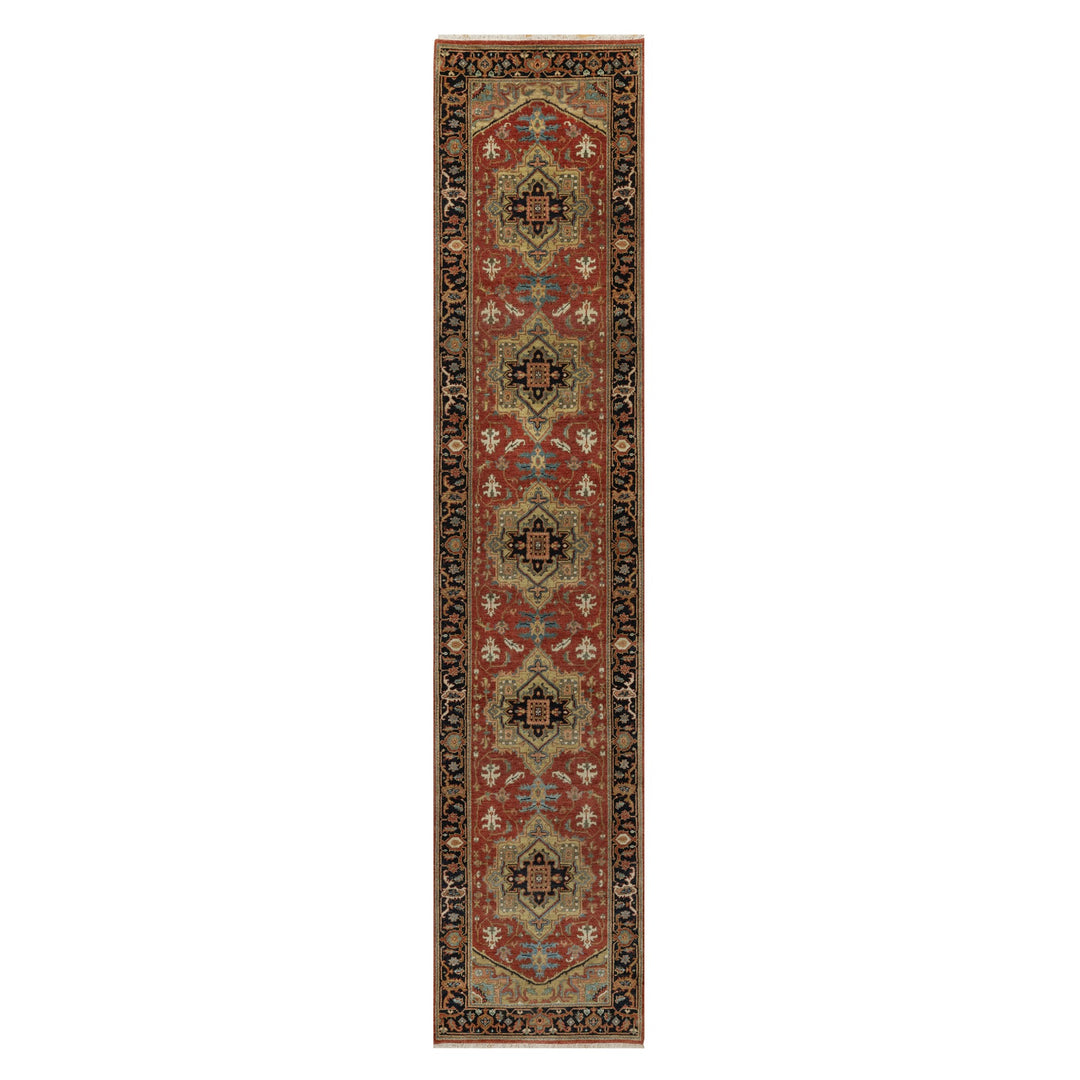 2'6" x 12'2" New Hand Knotted Red Wool Runner Oriental Rug - MOA10291226