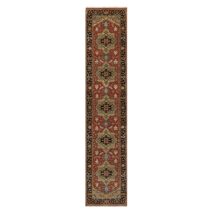 2'6" x 12'2" New Hand Knotted Red Wool Runner Oriental Rug - MOA10291226