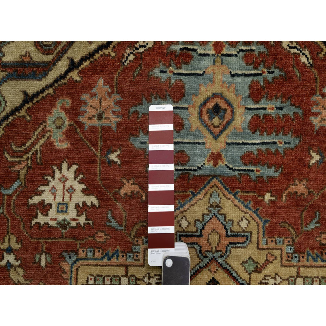 4'1" x 6'1" New Hand Knotted Red Wool Rectangle Oriental Rug - MOA10291233