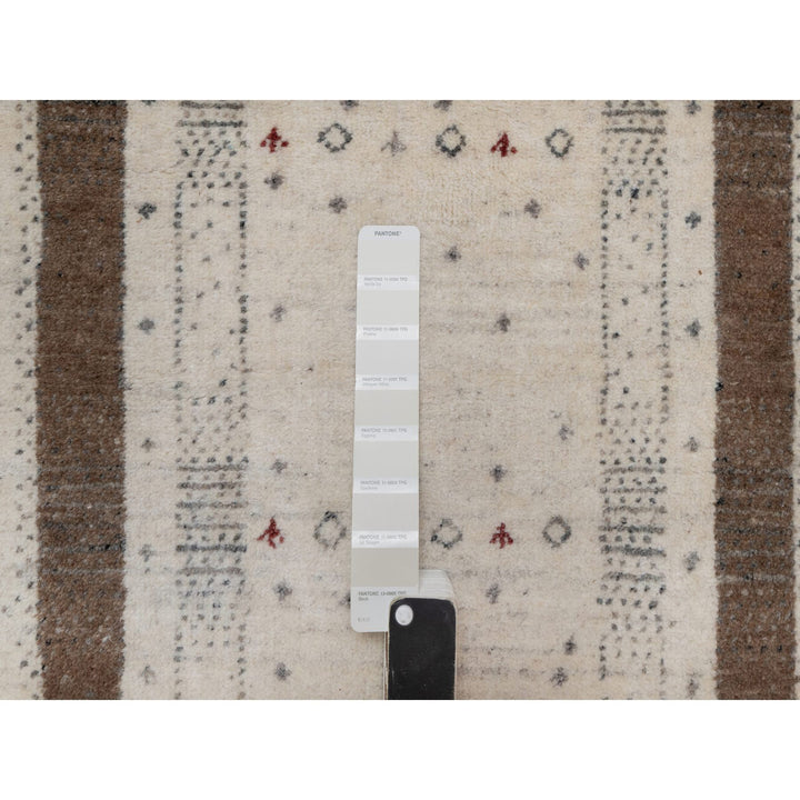 2'7" x 5'11" New Hand Knotted Ivory Wool Runner Oriental Rug - MOA10291255