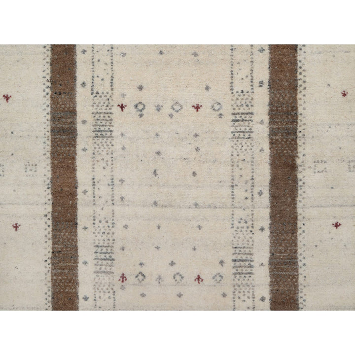 2'8" x 7'10" New Hand Knotted Ivory Wool Runner Oriental Rug - MOA10291258