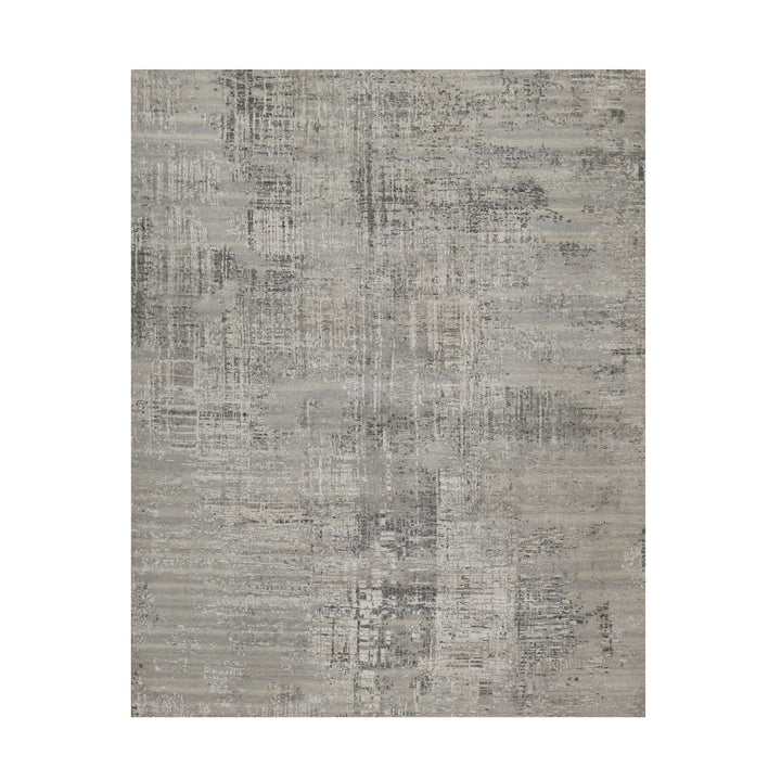 8'2" x 10'1" New Hand Knotted Grey Wool Rectangle Oriental Rug - MOA10291282