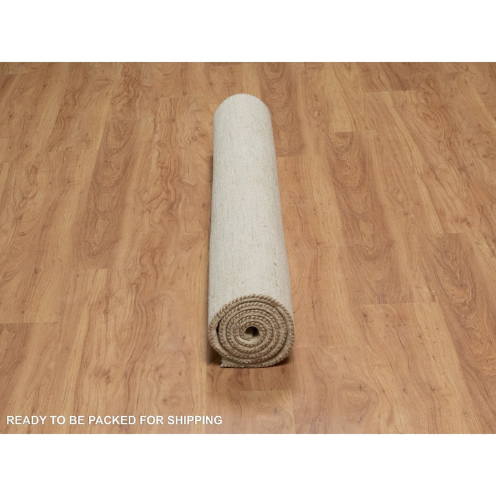 4'9" x 6'4" New Hand Knotted Ivory Wool Rectangle Oriental Rug - MOA10291294