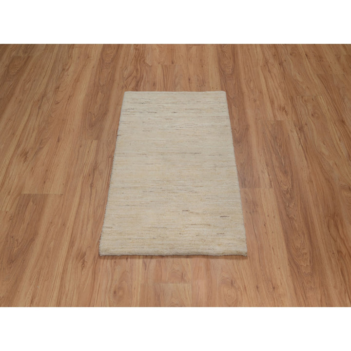 2'0" x 3'0" New Hand Knotted Ivory Wool Rectangle Oriental Rug - MOA10291295