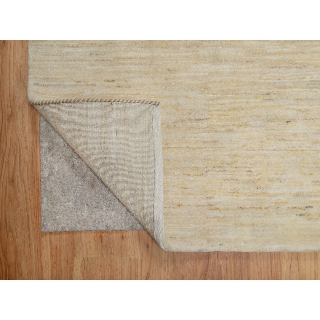 6'3" x 9'9" New Hand Knotted Ivory Wool Rectangle Oriental Rug - MOA10291297