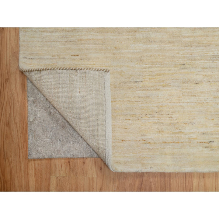 6'3" x 9'9" New Hand Knotted Ivory Wool Rectangle Oriental Rug - MOA10291297