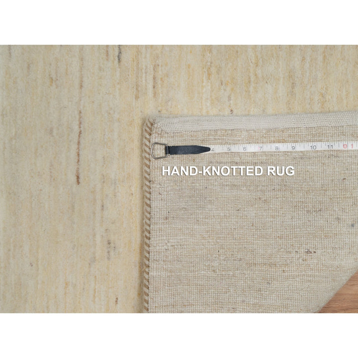 2'4" x 11'4" New Hand Knotted Ivory Wool Runner Oriental Rug - MOA10291299