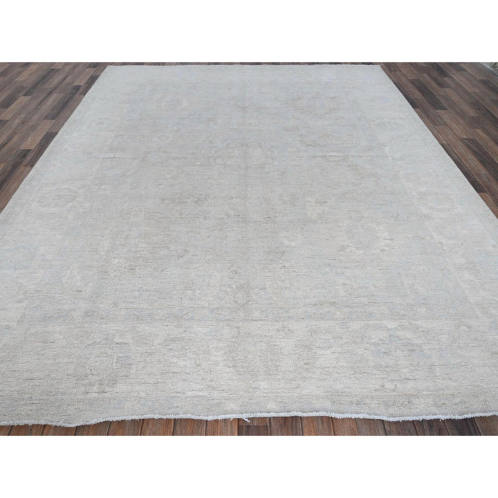 8'0" x 9'10" New Hand Knotted Grey Wool Rectangle Oriental Rug - MOA102912