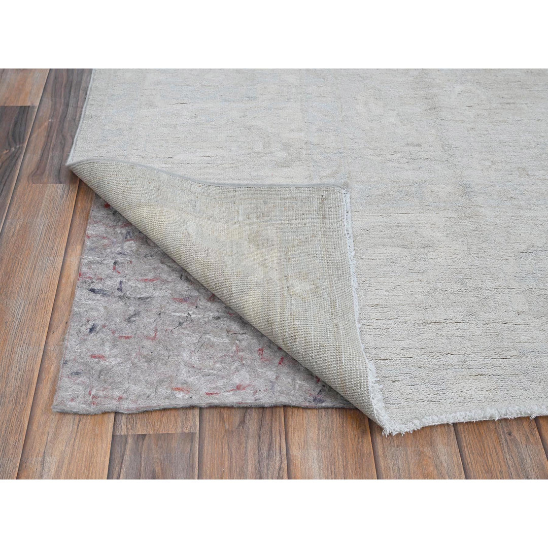8'0" x 9'10" New Hand Knotted Grey Wool Rectangle Oriental Rug - MOA102912