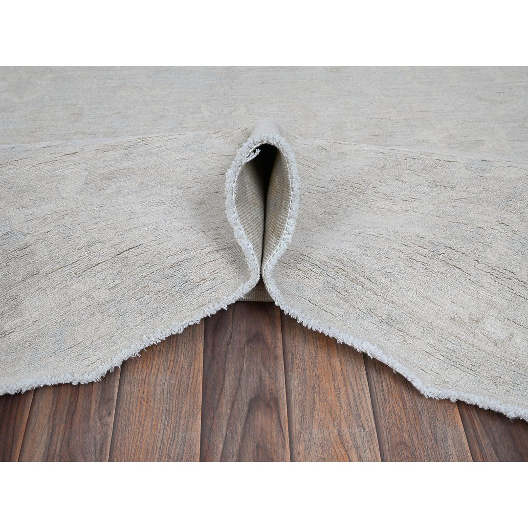 8'0" x 9'10" New Hand Knotted Grey Wool Rectangle Oriental Rug - MOA102912