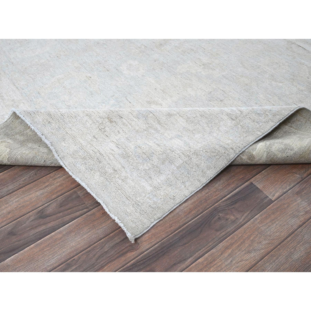 8'0" x 9'10" New Hand Knotted Grey Wool Rectangle Oriental Rug - MOA102912