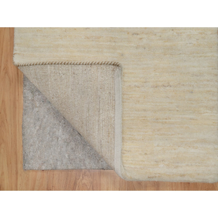 2'4" x 11'6" New Hand Knotted Ivory Wool Runner Oriental Rug - MOA10291300