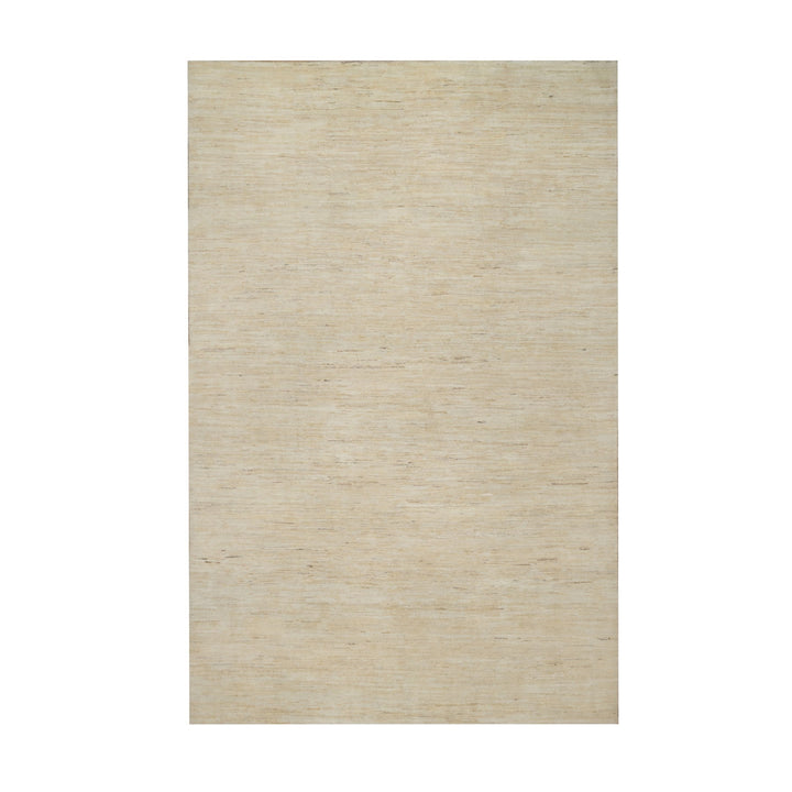 6'4" x 9'9" New Hand Knotted Ivory Wool Rectangle Oriental Rug - MOA10291302
