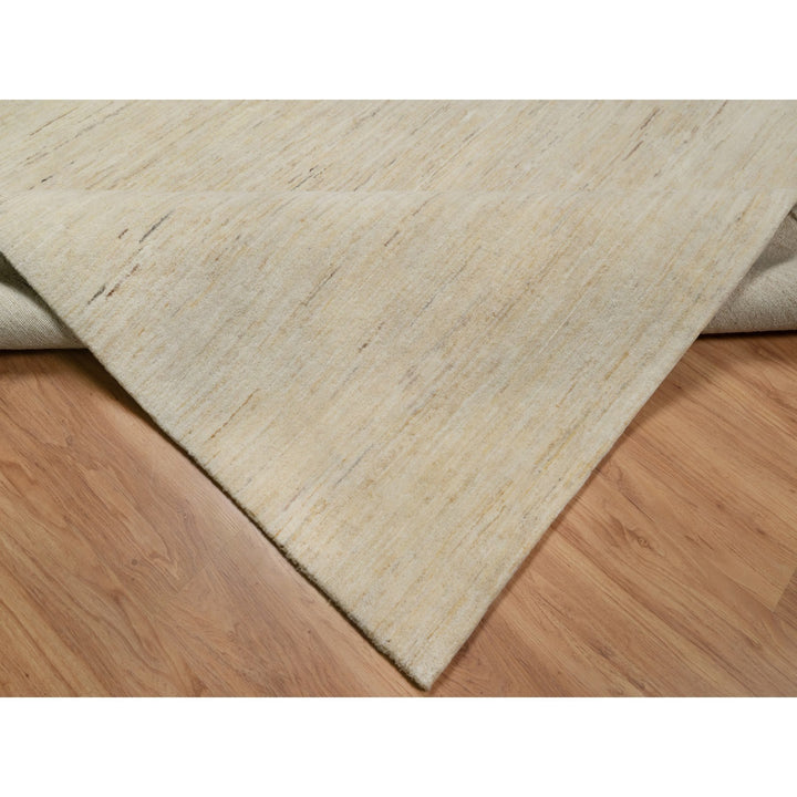 6'4" x 9'9" New Hand Knotted Ivory Wool Rectangle Oriental Rug - MOA10291302