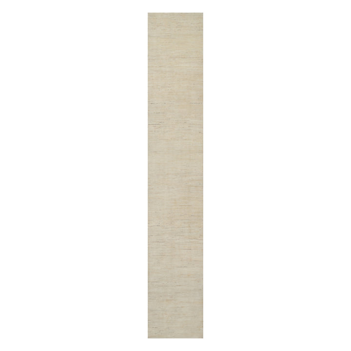 2'8" x 15'11" New Hand Knotted Ivory Wool Runner Oriental Rug - MOA10291304