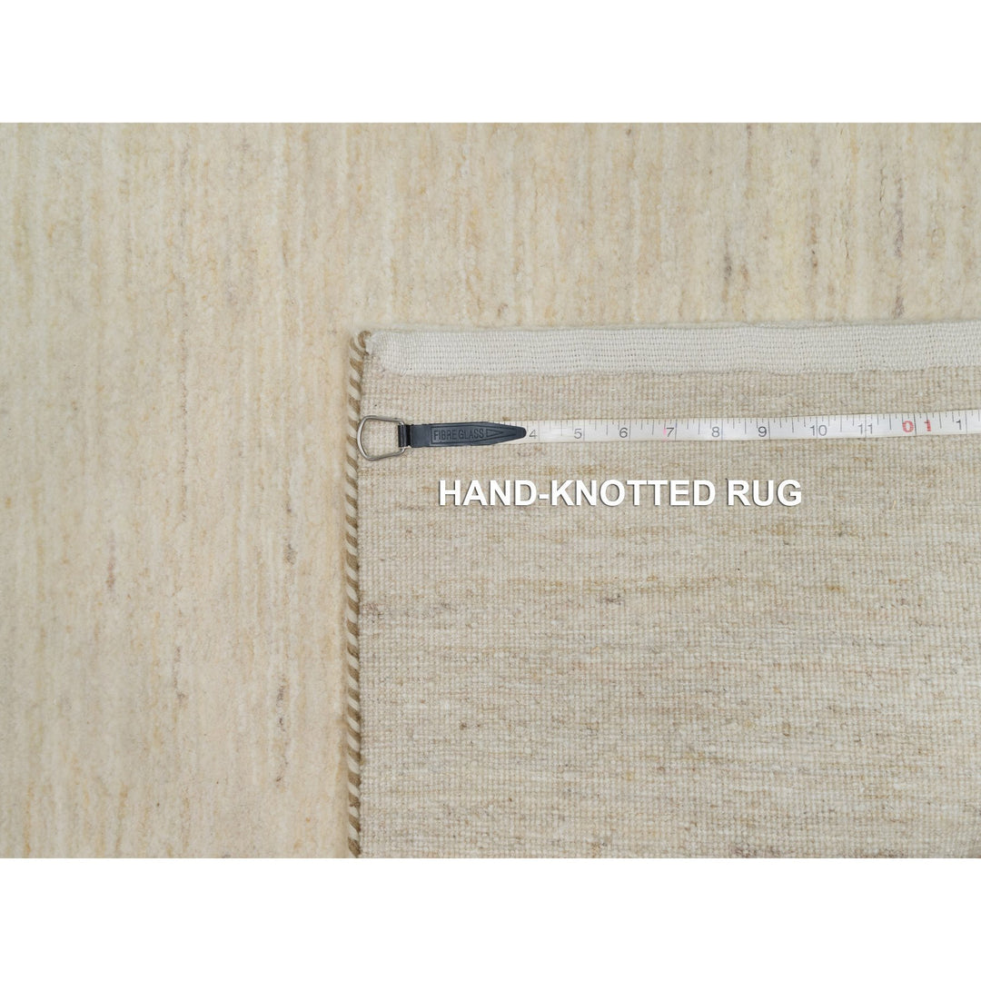 2'6" x 17'8" New Hand Knotted Ivory Wool Runner Oriental Rug - MOA10291305