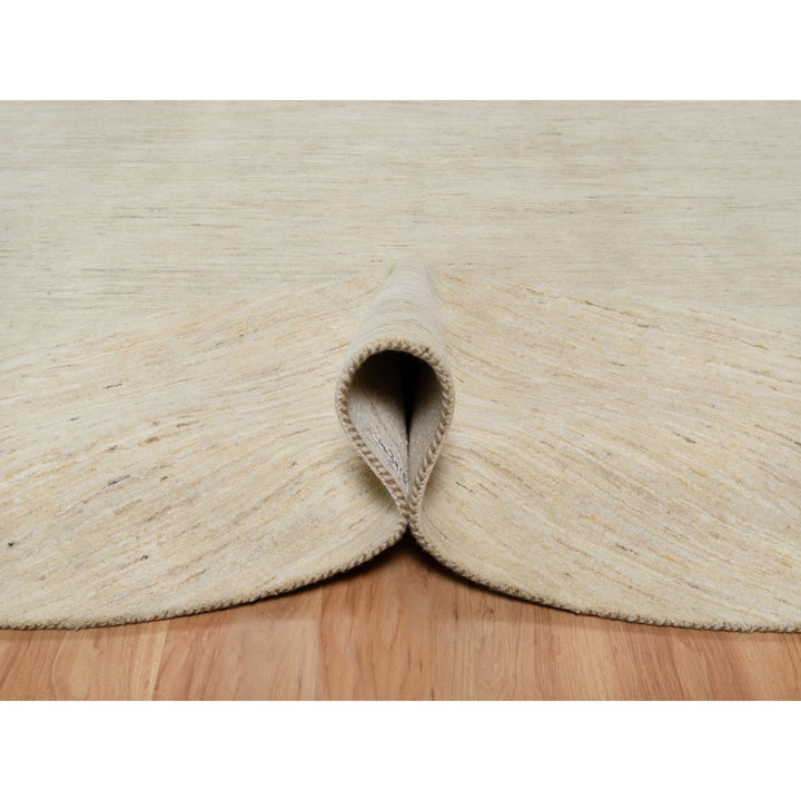 11'4" x 11'4" New Hand Knotted Ivory Wool Round Oriental Rug - MOA10291306