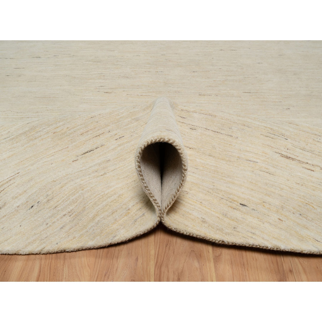 9'10" x 9'10" New Hand Knotted Ivory Wool Round Oriental Rug - MOA10291307