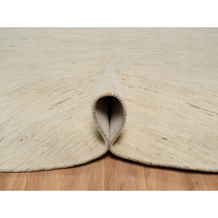 9'10" x 9'10" New Hand Knotted Ivory Wool Round Oriental Rug - MOA10291307