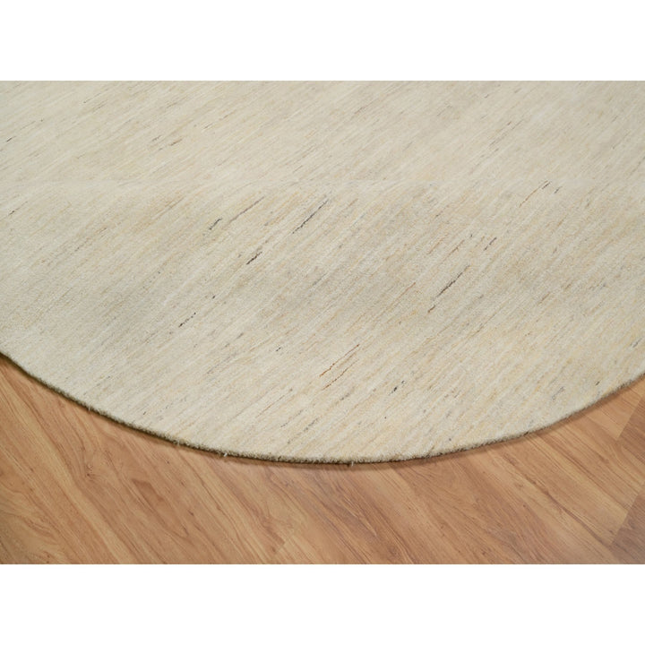 9'10" x 9'10" New Hand Knotted Ivory Wool Round Oriental Rug - MOA10291307