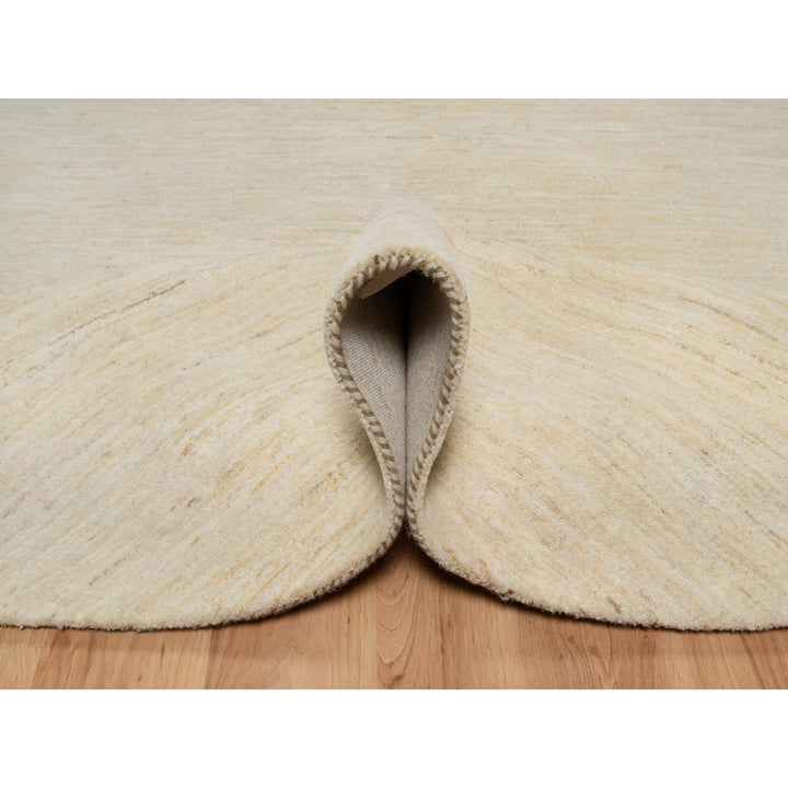 7'9" x 7'9" New Hand Knotted Ivory Wool Round Oriental Rug - MOA10291308