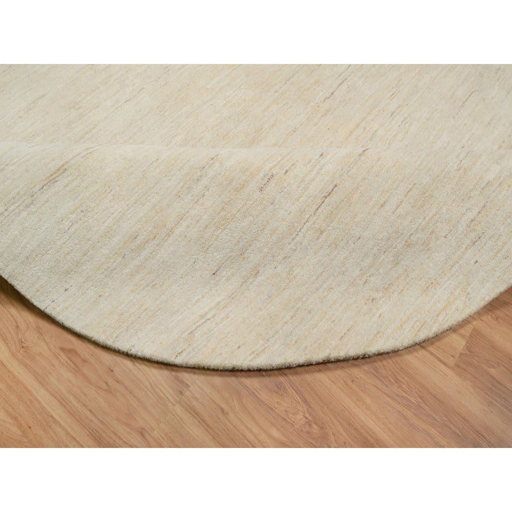 7'9" x 7'9" New Hand Knotted Ivory Wool Round Oriental Rug - MOA10291308