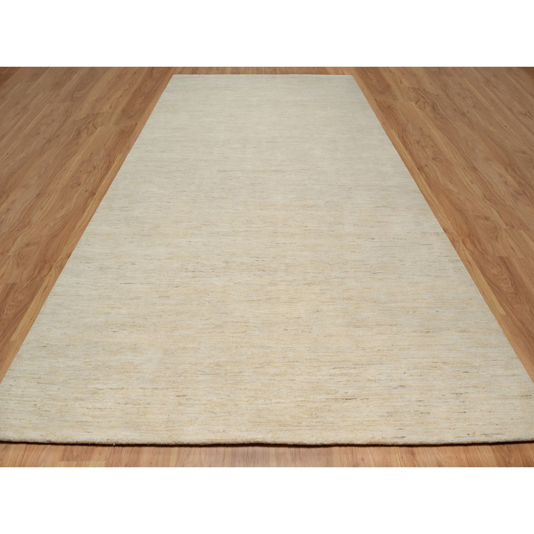 8'1" x 15'10" New Hand Knotted Ivory Wool Runner Oriental Rug - MOA10291309
