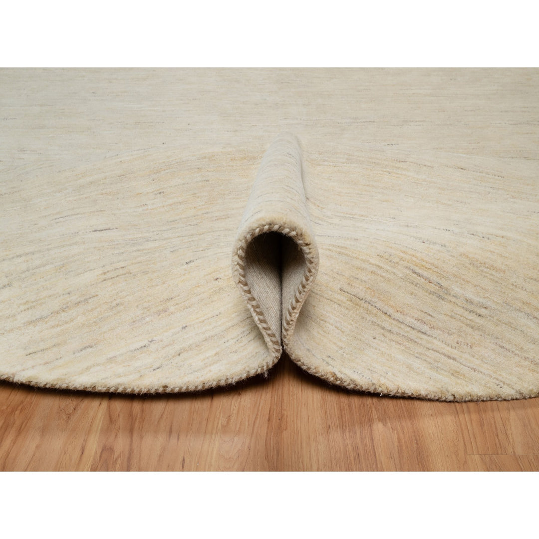 9'0" x 9'0" New Hand Knotted Ivory Wool Round Oriental Rug - MOA10291310