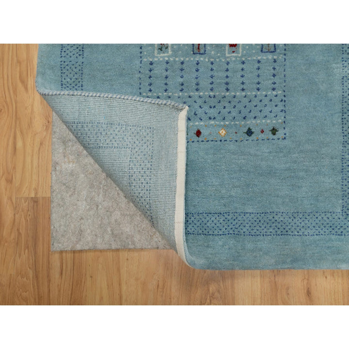 2'11" x 5'4" New Hand Knotted Blue Wool Rectangle Oriental Rug - MOA10291312