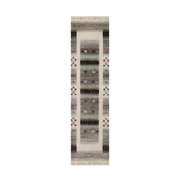 2'6" x 9'10" New Hand Knotted Ivory Wool Runner Oriental Rug - MOA10291316