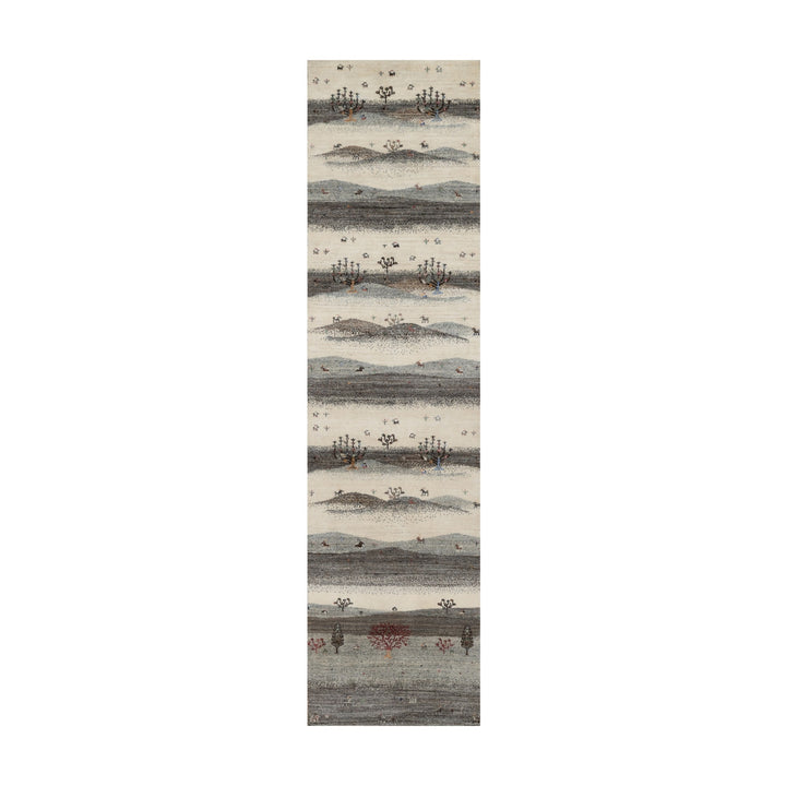 2'6" x 9'10" New Hand Knotted Ivory Wool Runner Oriental Rug - MOA10291317