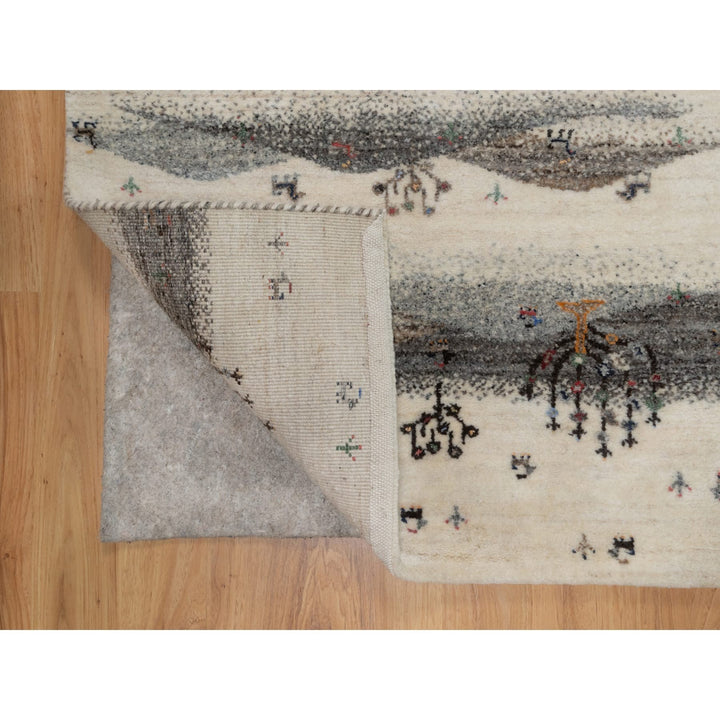 2'6" x 9'10" New Hand Knotted Ivory Wool Runner Oriental Rug - MOA10291317