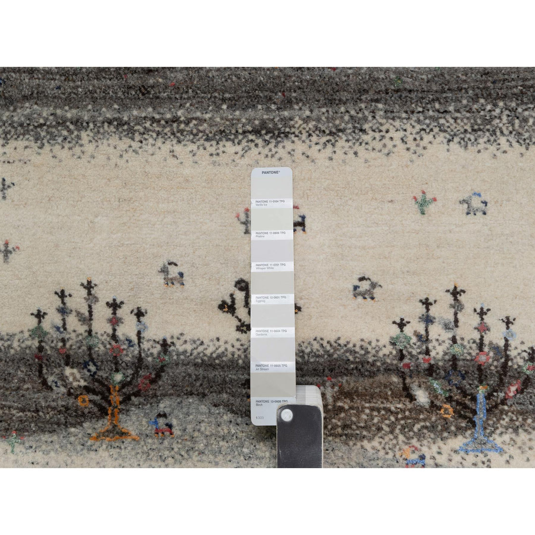 2'6" x 9'10" New Hand Knotted Ivory Wool Runner Oriental Rug - MOA10291317