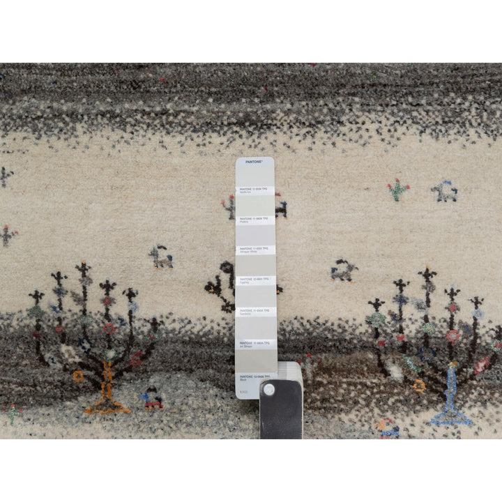 2'6" x 9'10" New Hand Knotted Ivory Wool Runner Oriental Rug - MOA10291317