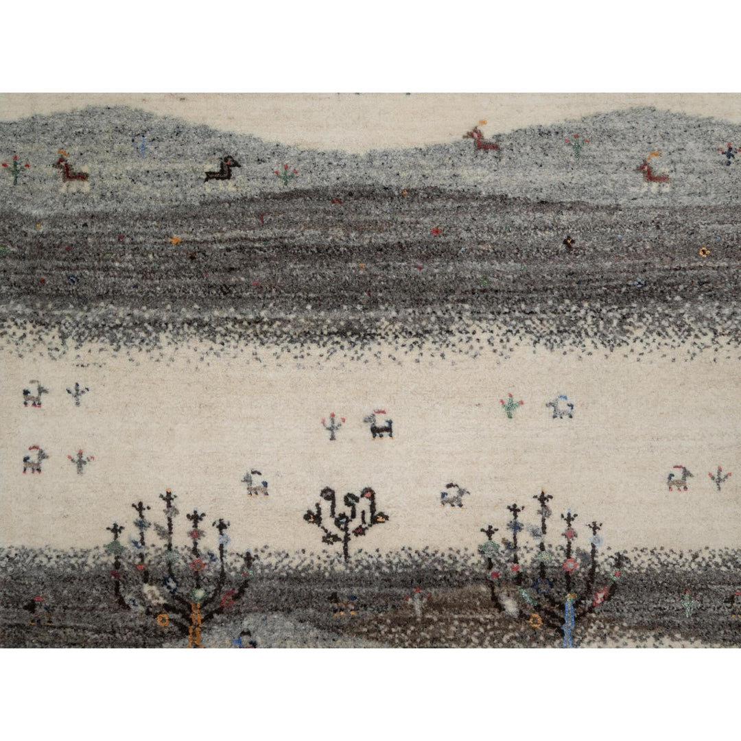 2'6" x 9'10" New Hand Knotted Ivory Wool Runner Oriental Rug - MOA10291317