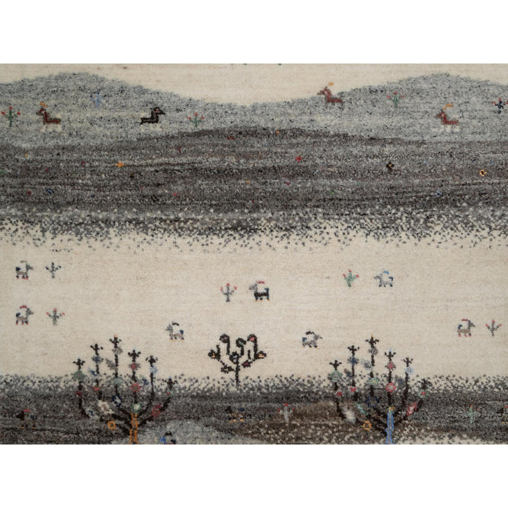 2'6" x 9'10" New Hand Knotted Ivory Wool Runner Oriental Rug - MOA10291317