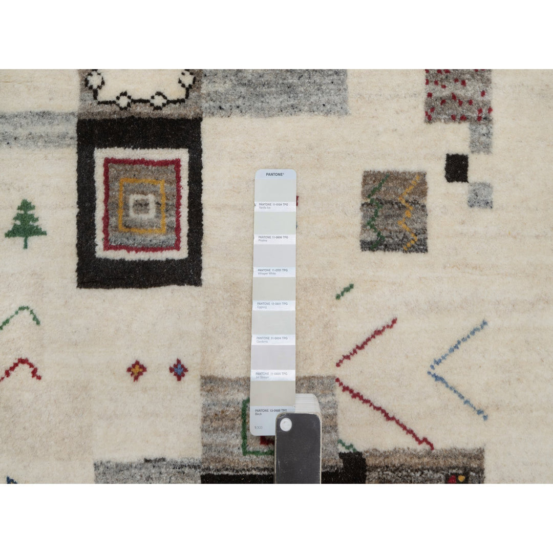 2'5" x 4'9" New Hand Knotted Ivory Wool Runner Oriental Rug - MOA10291318