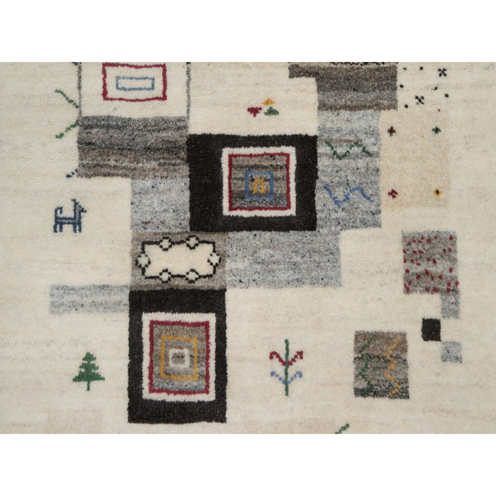 2'5" x 4'9" New Hand Knotted Ivory Wool Runner Oriental Rug - MOA10291318