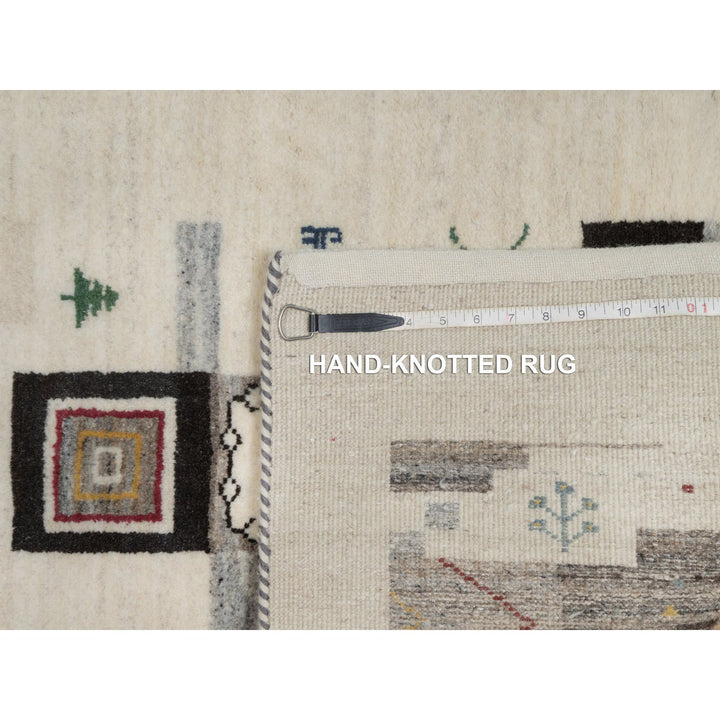 2'5" x 4'9" New Hand Knotted Ivory Wool Runner Oriental Rug - MOA10291318