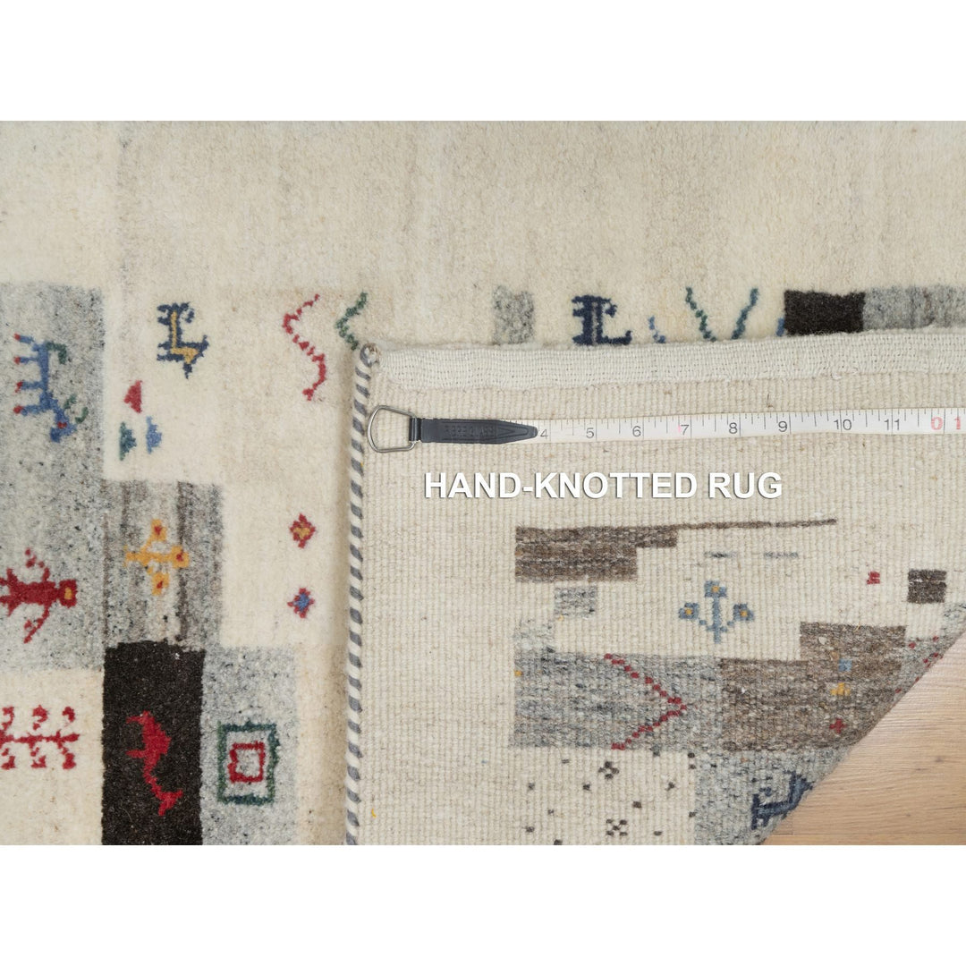 2'1" x 3'1" New Hand Knotted Ivory Wool Rectangle Oriental Rug - MOA10291323