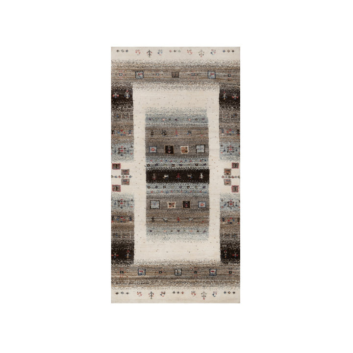 2'3" x 4'6" New Hand Knotted Ivory Wool Rectangle Oriental Rug - MOA10291330