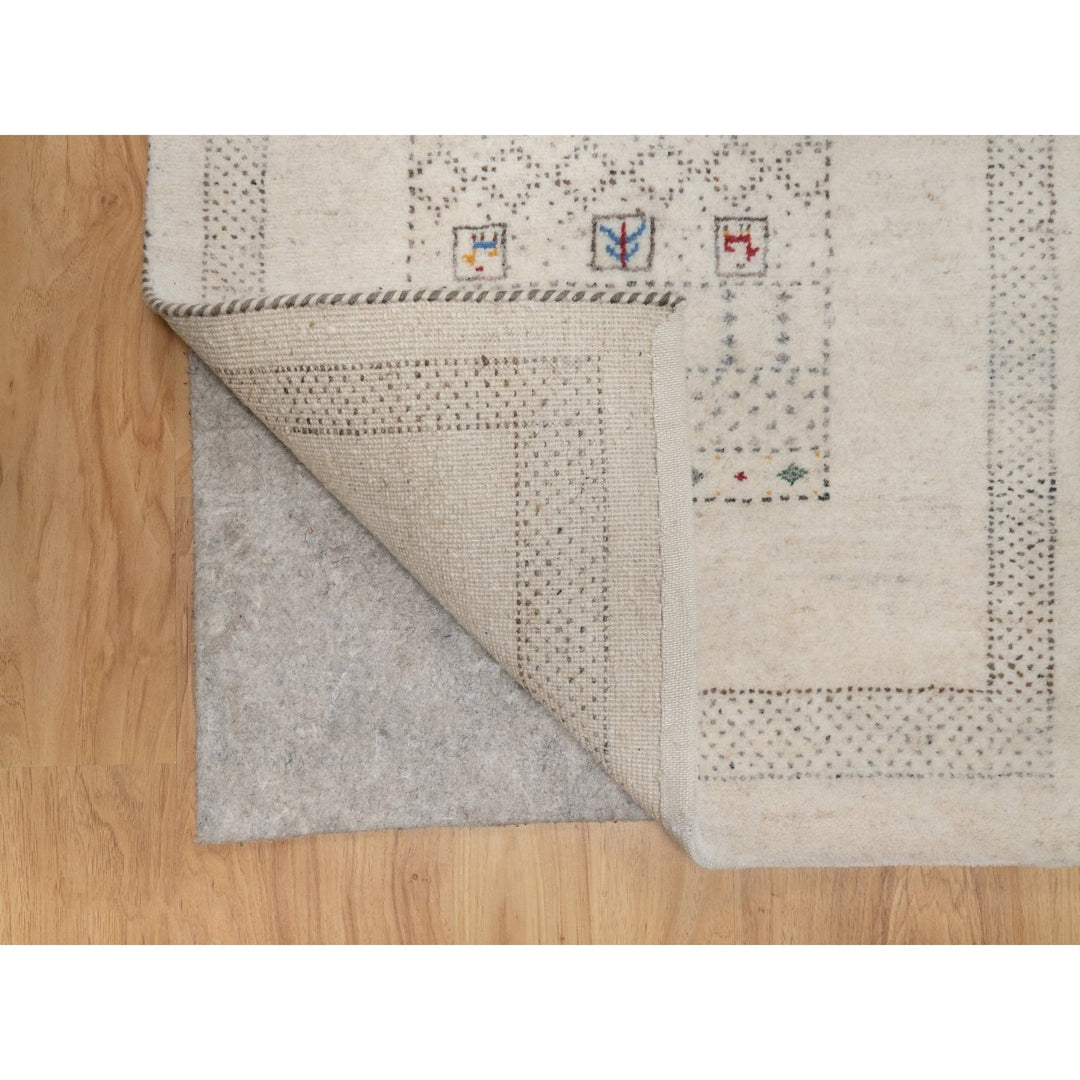 2'3" x 4'6" New Hand Knotted Ivory Wool Runner Oriental Rug - MOA10291332