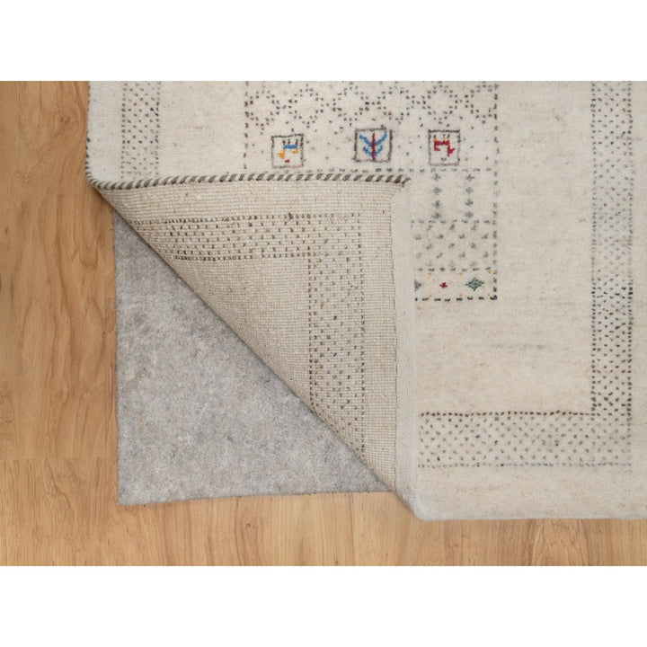 2'3" x 4'6" New Hand Knotted Ivory Wool Runner Oriental Rug - MOA10291332