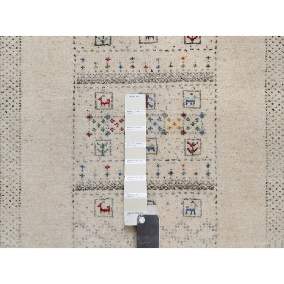 2'3" x 4'6" New Hand Knotted Ivory Wool Runner Oriental Rug - MOA10291332