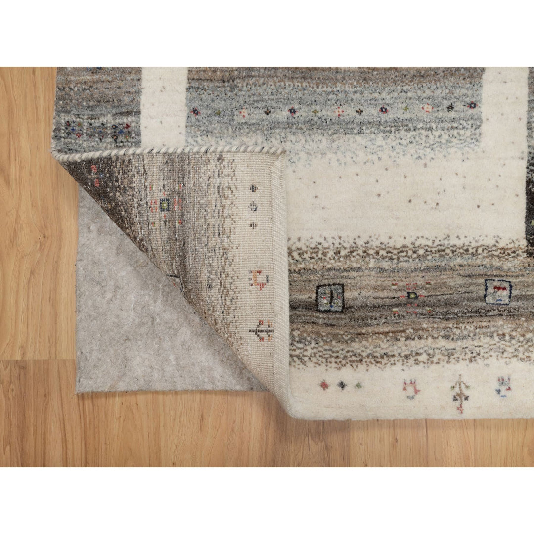 2'10" x 5'1" New Hand Knotted Ivory Wool Rectangle Oriental Rug - MOA10291333