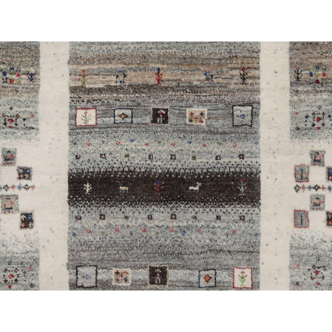 2'10" x 5'1" New Hand Knotted Ivory Wool Rectangle Oriental Rug - MOA10291333