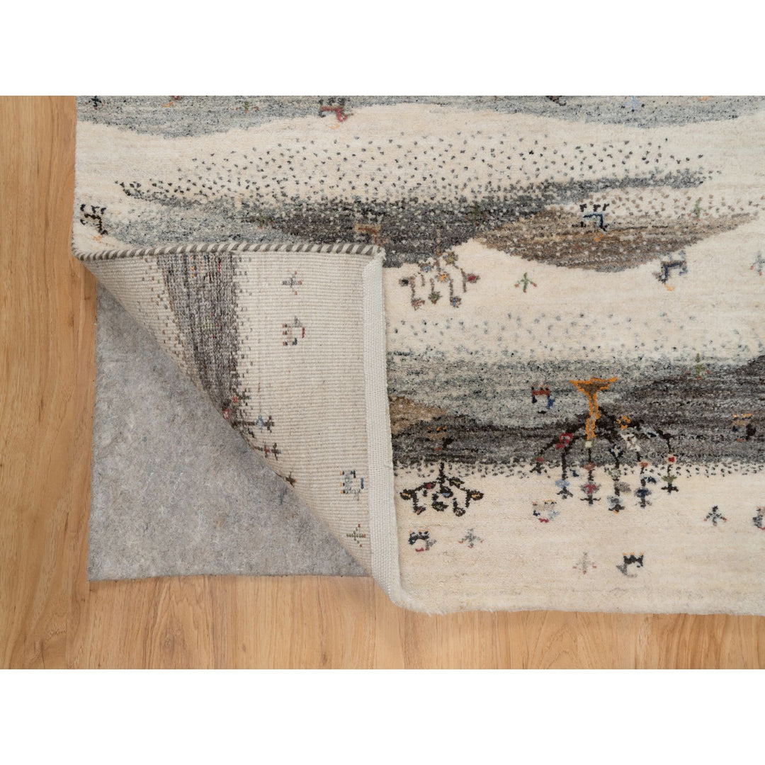 2'8" x 11'6" New Hand Knotted Ivory Wool Runner Oriental Rug - MOA10291335